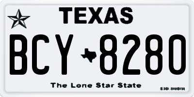 TX license plate BCY8280