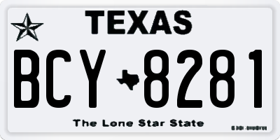 TX license plate BCY8281