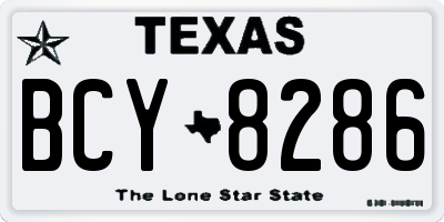 TX license plate BCY8286