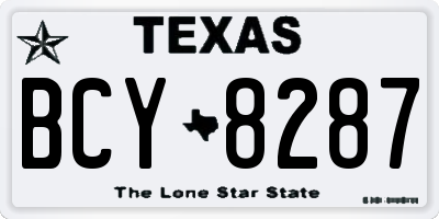 TX license plate BCY8287