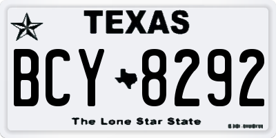TX license plate BCY8292