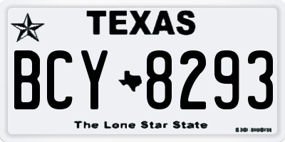 TX license plate BCY8293