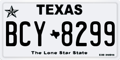 TX license plate BCY8299