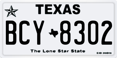 TX license plate BCY8302
