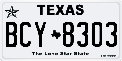 TX license plate BCY8303