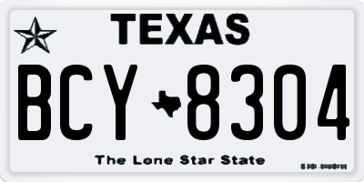 TX license plate BCY8304