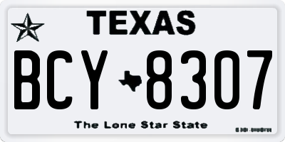 TX license plate BCY8307