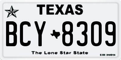 TX license plate BCY8309