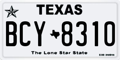 TX license plate BCY8310