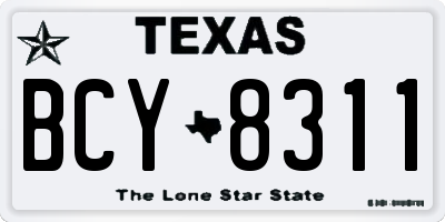 TX license plate BCY8311