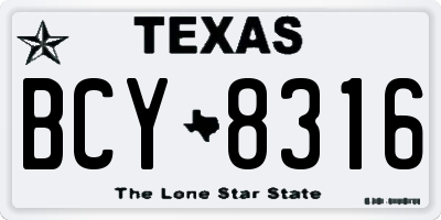 TX license plate BCY8316