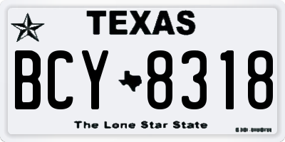TX license plate BCY8318