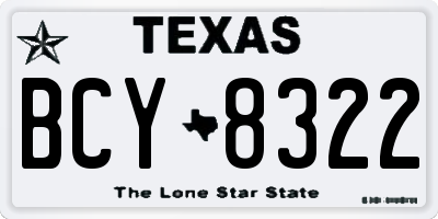 TX license plate BCY8322