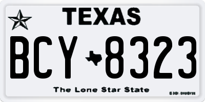 TX license plate BCY8323
