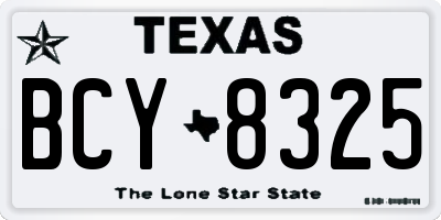 TX license plate BCY8325