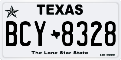 TX license plate BCY8328