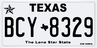 TX license plate BCY8329