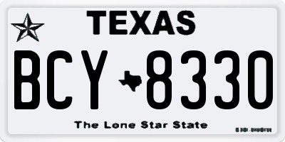 TX license plate BCY8330
