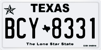 TX license plate BCY8331