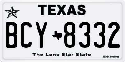 TX license plate BCY8332