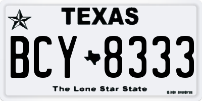 TX license plate BCY8333