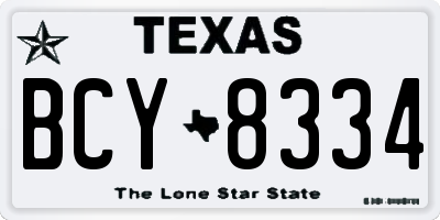 TX license plate BCY8334