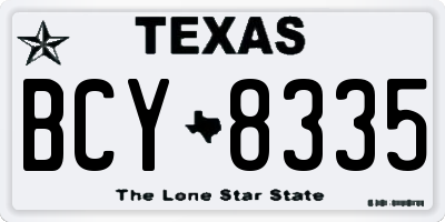TX license plate BCY8335