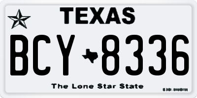 TX license plate BCY8336