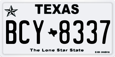 TX license plate BCY8337