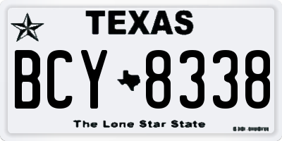 TX license plate BCY8338