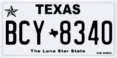 TX license plate BCY8340