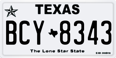 TX license plate BCY8343