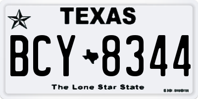 TX license plate BCY8344