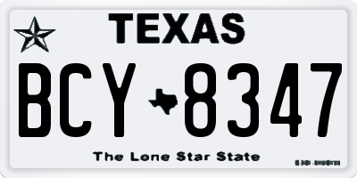 TX license plate BCY8347