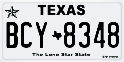 TX license plate BCY8348