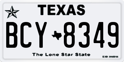 TX license plate BCY8349