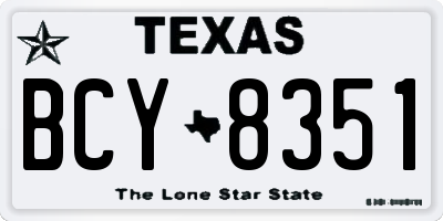 TX license plate BCY8351