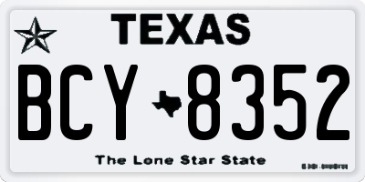 TX license plate BCY8352