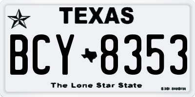 TX license plate BCY8353