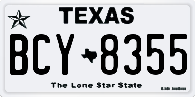 TX license plate BCY8355