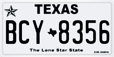 TX license plate BCY8356