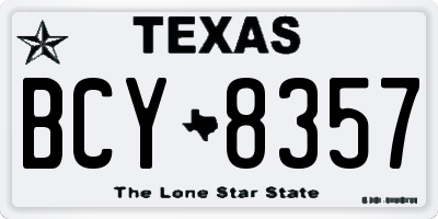 TX license plate BCY8357