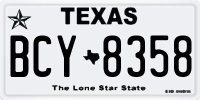 TX license plate BCY8358