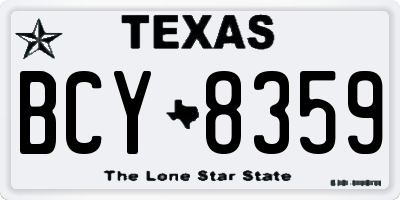 TX license plate BCY8359