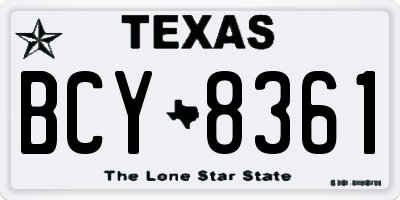 TX license plate BCY8361