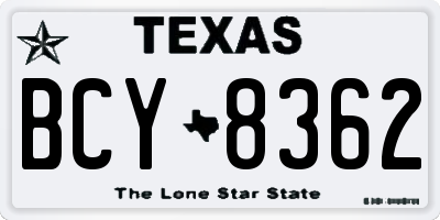 TX license plate BCY8362