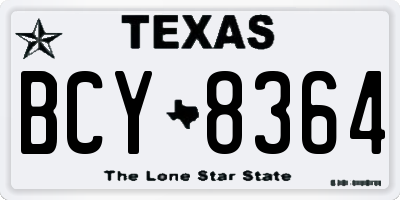 TX license plate BCY8364