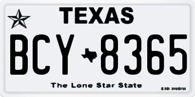 TX license plate BCY8365