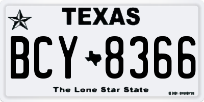 TX license plate BCY8366