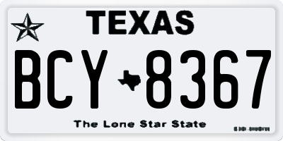 TX license plate BCY8367